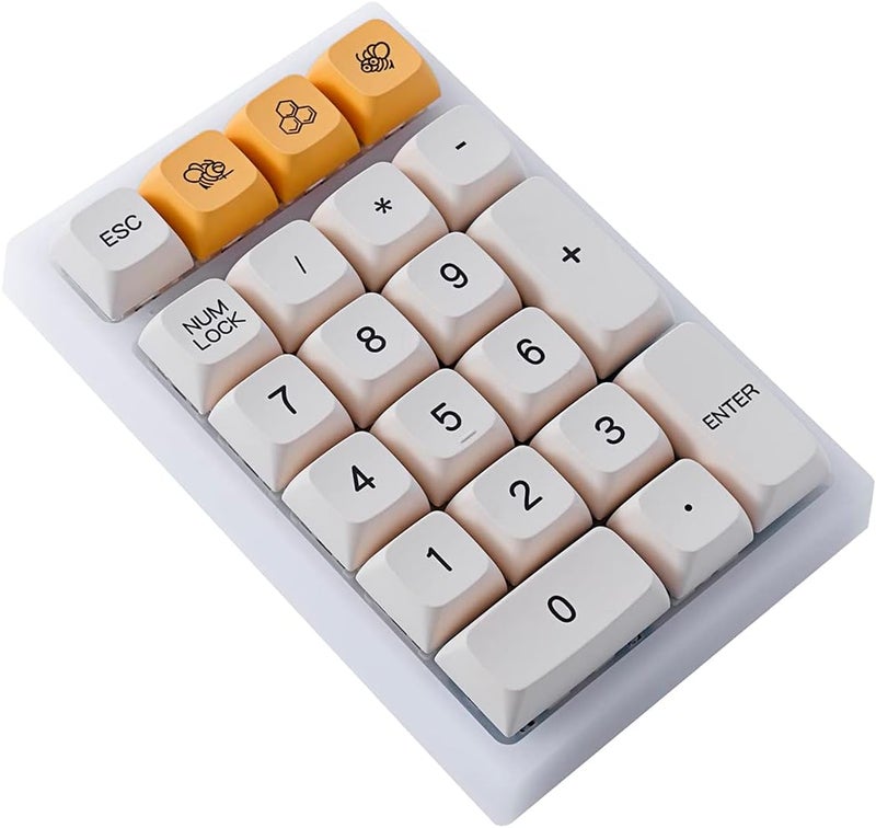 Boyi TD21 Hot Swap Numpad,21 Keys Mini Numpad Portable Keypad Bluetooth5.0/2.4G/Wired Number Pad Keyboard PBT Keycaps RGB Backlit Type-C Mini Keyboard (Honey Milk) - Image 5